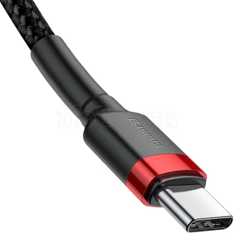 Photo de Cable Baseus Cafule USB Type C M/M 2m 60W (Noir/Rouge)