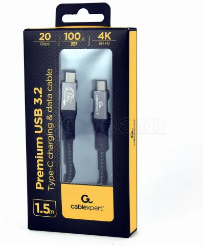 Photo de Câble CableXpert USB-C 1,5m M/M 100W (Noir)