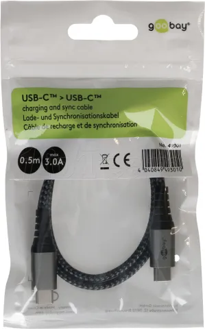 Photo de Cable Goobay USB 2.0 Type C MM 50cm (Noir)