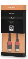 Photo de Cable HDMI 1.4 D2 Diffusion 3m M/M (Noir/Rouge)