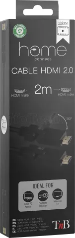 Photo de Câble HDMI 2.0 pliable T'nB 2m M/M (Noir)