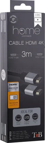 Photo de Câble HDMI 2.0 T'nB 3m M/M (Argent/Noir)