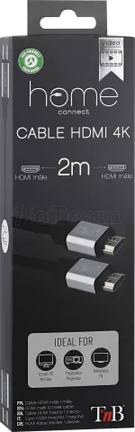 Photo de Cable HDMI 2.0 T'nB M/M 2m (Noir/Gris)