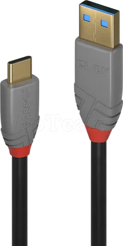 Photo de Cable Lindy Anthra Line USB-A/C 3.2 - 2m M/M (Gris/Rouge)