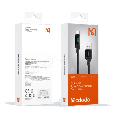 Photo de Câble Mcdodo Digital HD USB-A/C avec écran 1,2m M/M (Noir)