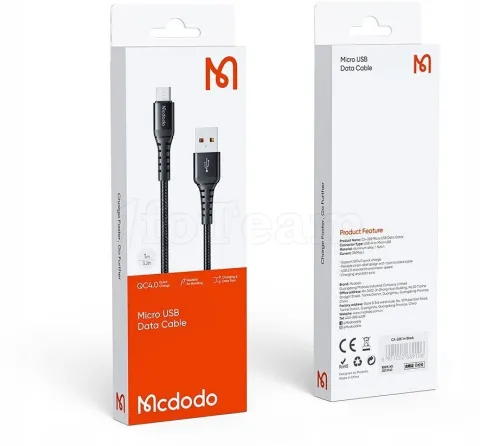 Photo de Câble Mcdodo USB-A vers Micro USB 1m M/M (Noir)