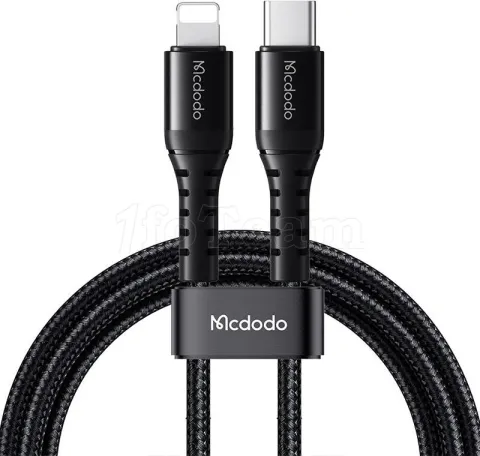 Photo de Câble Mcdodo USB-C vers Lightning 1m M/M 36W (Noir)