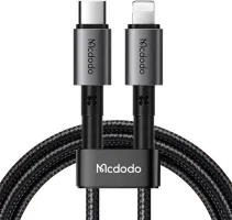 Photo de Câble Mcdodo USB-C vers Lightning 2m M/M 36W (Gris/Noir)