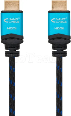 Photo de Câble Nanocable HDMI 2.0 M/M 10m (Noir/Bleu)