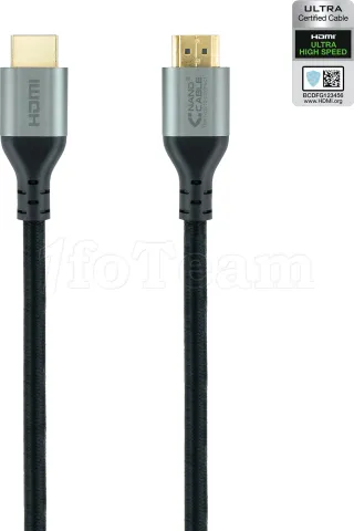 Photo de Câble Nanocable HDMI 2.1 M/M 1m (Noir/Gris)