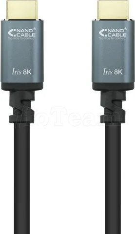 Photo de Câble Nanocable Iris 8K HDMI 2.1 M/M 10m (Noir/Gris)