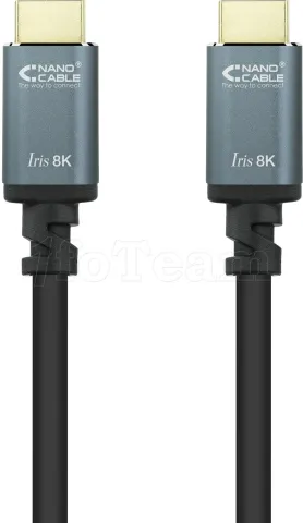 Photo de Câble Nanocable Iris 8K HDMI 2.1 M/M 2m (Noir/Gris)