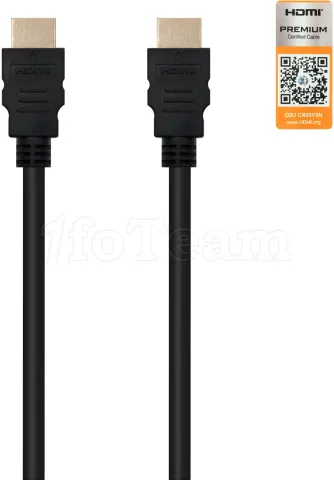 Photo de Câble Nanocable Premium HDMI 2.0 M/M 2m (Noir)