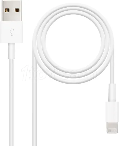 Photo de Câble Nanocable USB-A - Lightning M/M 2m (Blanc)