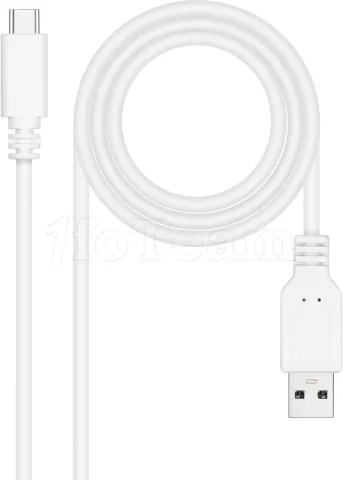 Photo de Câble Nanocable USB-A/C 2.0 M/M 1m (Blanc)