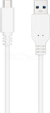 Photo de Câble Nanocable USB-A/C 3.1 M/M 1m (Blanc)