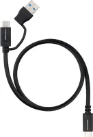 Photo de Cable Nanocable USB-A/USB-C vers USB-C M/M 0.5m (Noir)
