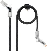 Photo de Cable Nanocable USB-A/USB-C vers USB-C/Lightning M/M 2m (Noir/Gris)