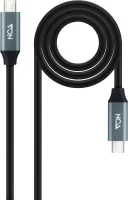 Photo de Câble Nanocable USB-C 3.2 M/M 1m 100W (Noir/Gris)