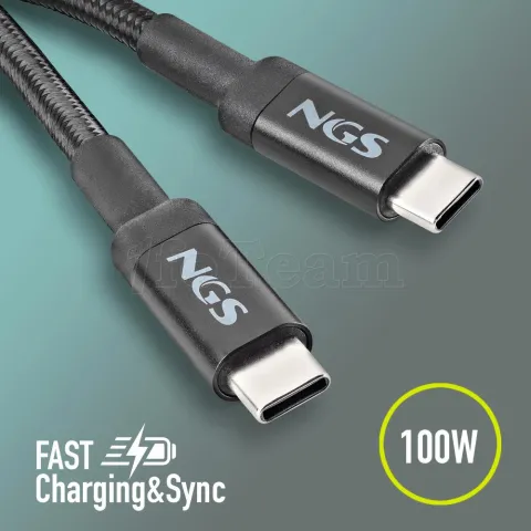 Photo de Cable NGS USB- C M/M 100W 2m (Noir)