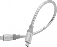 Photo de Câble Verbatim USB-C M/M 30cm Acier Inoxydable (Blanc/Gris)