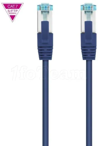 Photo de Câble/Cordon réseau RJ45 Nanocable Catégorie 7 S-FTP (S/FTP) Droit 25cm (Bleu)