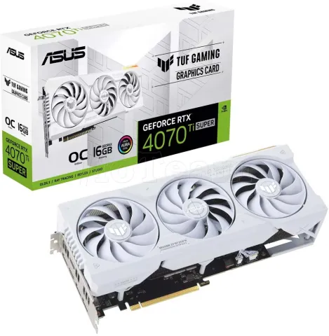 Photo de Carte Graphique Nvidia Asus GeForce RTX 4070 Ti Super Tuf Gaming White 16Go