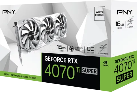 Photo de Carte Graphique Nvidia PNY GeForce RTX 4070 Ti Super Verto Triple Fan OC White 16Go