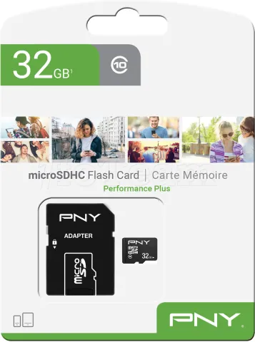 Photo de Carte mémoire Micro SD PNY Performance Plus - 32Go