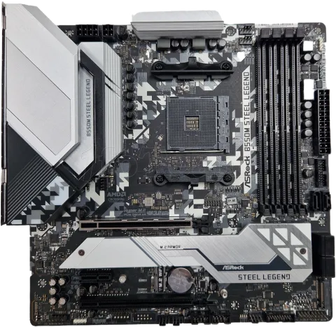 Photo de Carte Mère ASRock B550M Steel Legend (AM4) Micro ATX - S/N 9C6B0035287B - ID 193225