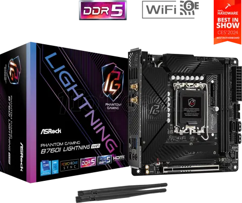 Photo de Carte Mère ASRock B760I Phantom Gaming Lightning WiFi DDR5 (Intel LGA 1700) Mini ITX