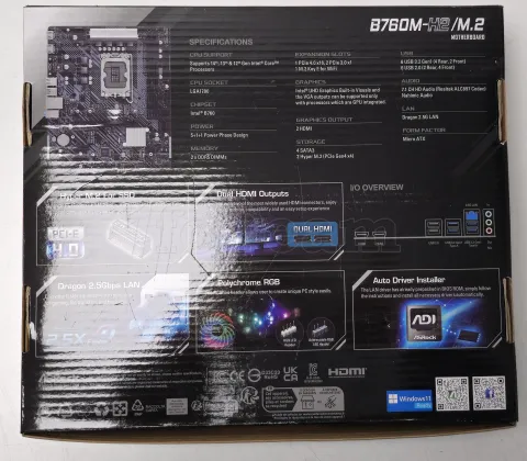 Photo de Carte Mère ASRock B760M-H2/M.2 DDR5 (Intel LGA 1700) Micro ATX - SN H8M0XB129196 - ID 213591