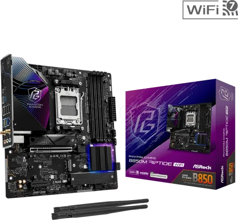 Photo de Carte Mère ASRock B850M Phantom Gaming Riptide WiFi (AMD AM5) Micro ATX