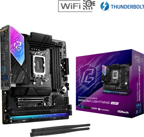 Photo de Carte Mère ASRock Phantom Gaming B860M Lightning WiFi (Intel LGA 1851) Micro ATX