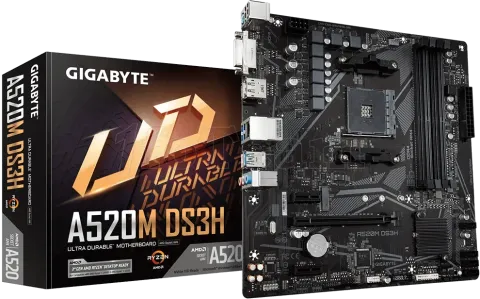 Photo de Carte Mère Gigabyte A520M DS3H (AM4) Micro ATX