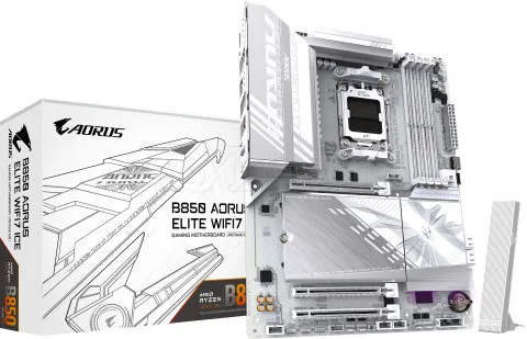 Photo de Carte Mère Gigabyte B850 Aorus Elite WiFi7 Ice (AMD AM5)