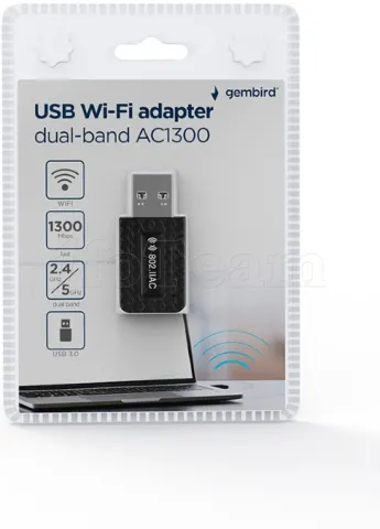 Photo de Carte Réseau USB WiFi Gembird (AC1300)