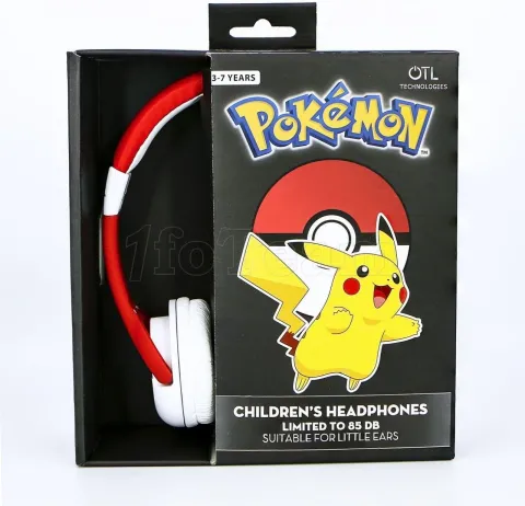 Photo de Casque filaire pour enfant OTL Pokémon Pokeball (Rouge)