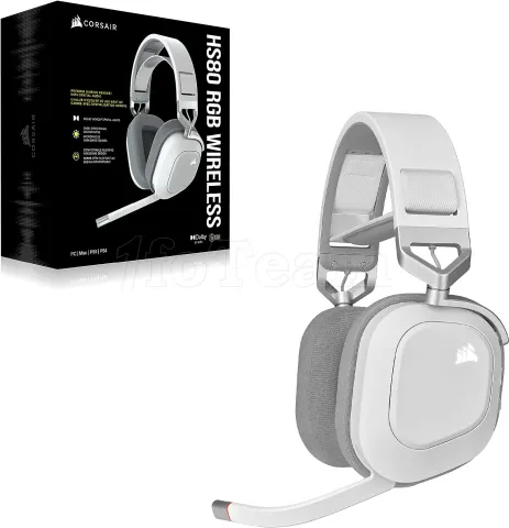 Photo de Casque Gamer sans fil Corsair HS80 Max (Blanc)