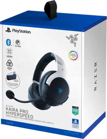 Photo de Casque Gamer sans fil Razer Kaira ProHyperSpeed - PlayStation Licensed (Blanc/Noir)