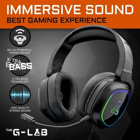 Photo de Casque Micro Gamer G-Lab Korp Radium (Noir)