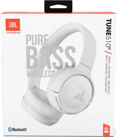 Photo de Casque Micro sans fil JBL Tune 510BT (Blanc)