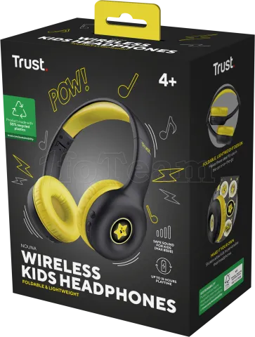 Photo de Casque sans fil pour enfant Trust Nouna (Noir/Jaune)