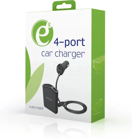 Photo de Chargeur Allume Cigare Gembird 4x USB-A 48W (Noir)