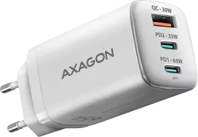 Photo de Chargeur secteur Axagon ACU-DPQ65W 1x USB-A + 2x USB-C 65W (Blanc)