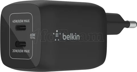 Photo de Chargeur secteur Belkin BoostCharge Pro - 2x USB-C 65W (Noir)