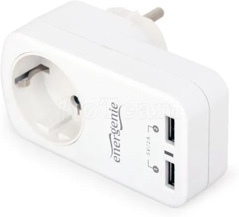 Photo de Chargeur secteur EnerGenie 2 ports USB-A (Blanc)