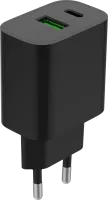 Photo de Chargeur secteur Gembird - 1x USB-C + 1x USB-A 20W (Noir)