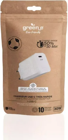 Photo de Chargeur secteur Green_e 1 port USB-C 30W (Blanc)