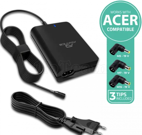 Photo de Chargeur universel Advance PowerUp compatible Acer 90W - 3 embouts